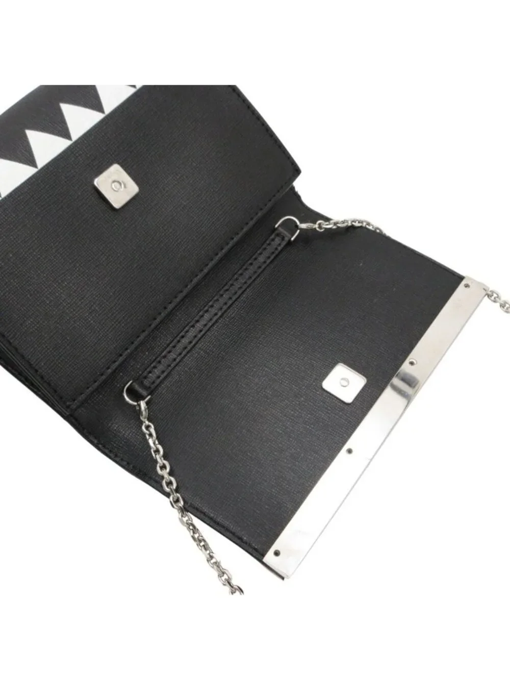 Fendi Shoulder Bag Vitello Elite Leather Monster Star Clutch Chain Black